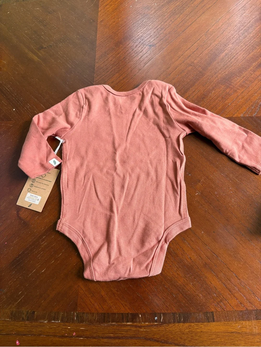 NWT Easy Peasy Organic Cotton Long-Sleeve Bodysuits - Rust & Sage Stripe TR10